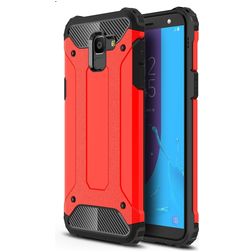 Mobigear Outdoor Coque Samsung Galaxy J6 (2018) Coque arrière Rigide Anti-Chocs - Rouge