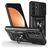Mobigear Armor Ring Cam Slide Samsung Galaxy S25 FE Plastique rigide Coque arrière Antichoc avec bague de maintien et cache caméra coulissant - Noir