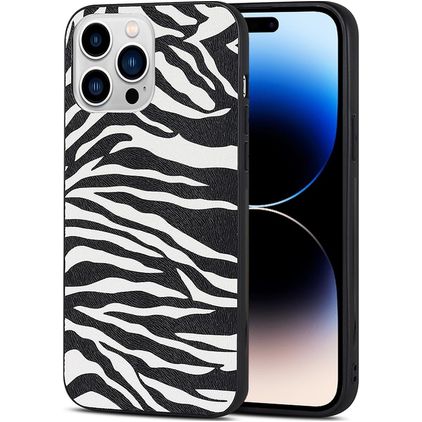 Mobigear Safari Coque iPhone 14 Pro Coque arrière en TPU Souple - Zèbre