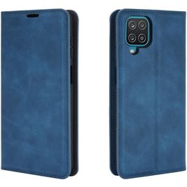 Mobigear Retro Slim Housse Samsung Galaxy A12 Etui Porte-Monnaie - Bleu