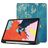 Mobigear Tri-Fold Gel Coque iPad Air 4 (2020) Etui en TPU,Similicuir + Porte-crayon - Fleurs d'amande