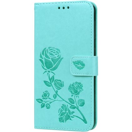 Mobigear Roses Samsung Galaxy A10 Étui Portefeuille - Turquoise