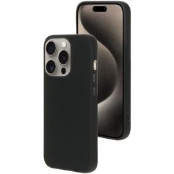 Mobiparts Coque iPhone 15 Pro Coque arrière en Silicone - Noir