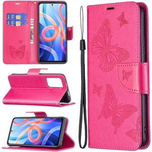 Mobigear Butterfly Housse Xiaomi Redmi Note 11T Etui Porte-Monnaie - Magenta
