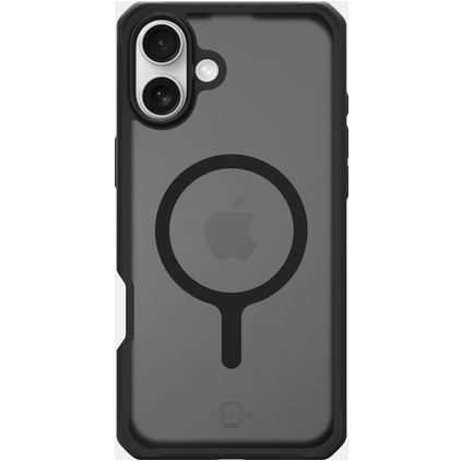 ITSKINS Level 2 HybridMagFrost R Coque iPhone 16 Plus MagSafe Coque arrière Rigide Anti-Chocs - Noir