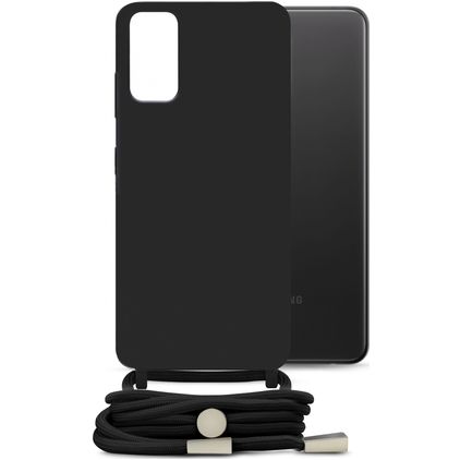 Mobilize Lanyard Gelly Samsung Galaxy A32 4G Coque avec cordon en TPU Souple - Noir