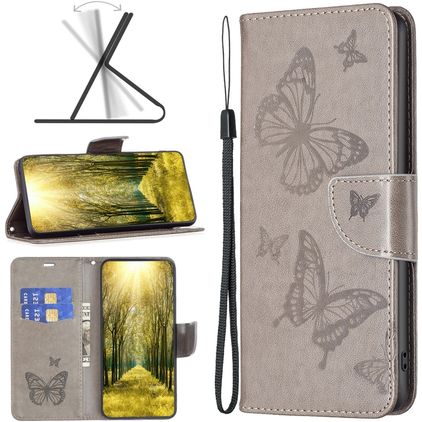 Mobigear Butterfly Housse Nokia G21 Etui Porte-Monnaie - Gris