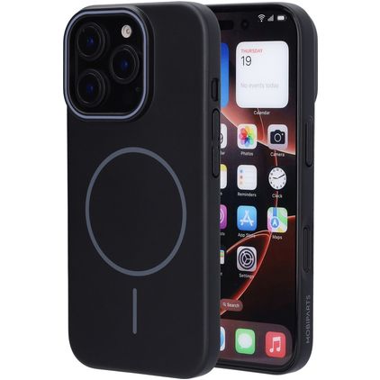 Mobiparts Slim Line Coque iPhone 16 Pro MagSafe Coque arrière Rigide - Onyx Black