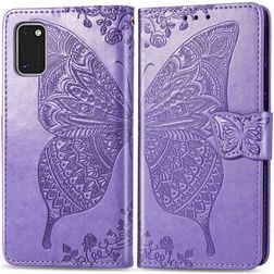 Mobigear Butterfly Housse Samsung Galaxy A41 Etui Porte-Monnaie - Violet
