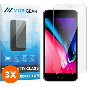 Mobigear iPhone 8 Plus Verre trempé Protection d'écran - Compatible Coque (Lot de 3)