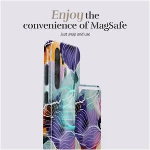 MIO - Porte Cartes en - 3 Cartes - Compatible MagSafe - Flowers