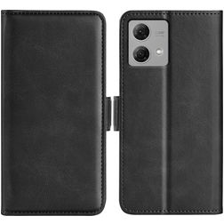 Mobigear Slim Magnet Motorola Moto G84 Étui Portefeuille - Noir