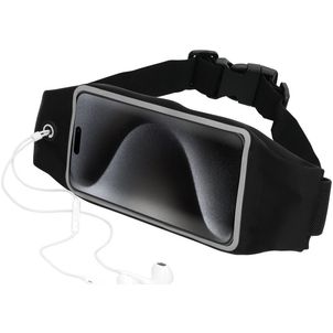 Mobiparts Comfort Fit Belt Brassard Téléphone iPhone 15 Pro Max Ceinture Coque de Sport en Neoprène - Noir