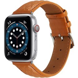 Mobigear Genova Bracelet Cuir Apple Watch Fermeture boucle ardillon - 42/41/40/38 mm - Marron