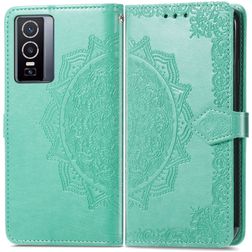 Mobigear Mandala Housse Vivo Y76 Etui Porte-Monnaie - Vert