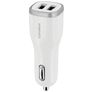 Mobiparts - Double USB Chargeur voiture 12W 2.4A - Blanc