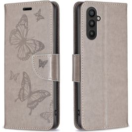 Mobigear Butterfly Housse Samsung Galaxy A24 Etui Porte-Monnaie - Gris