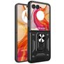 Mobigear Armor Ring Coque Motorola Razr 50 Ultra Coque arrière Rigide Anti-Chocs avec Anneau-Support - Noir