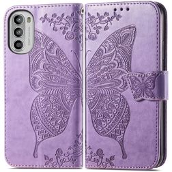 Mobigear Butterfly Housse Motorola Moto G82 Etui Porte-Monnaie - Violet