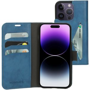 Mobiparts Classic Wallet Housse iPhone 14 Pro Etui Porte-Monnaie - Steel Blue