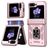 Mobigear Armor ring Samsung Galaxy Z Flip 6 Plastique rigide Coque arrière Antichoc avec bague de maintien - Rose doré