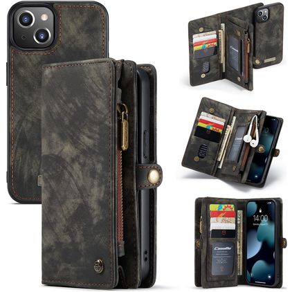 Caseme 008 Housse iPhone 13 Etui avec Coque Détachable Porte-Monnaie - Noir