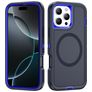 Mobigear Rugged Mag Coque iPhone 16 Pro Max MagSafe Coque arrière Rigide Anti-Chocs - Bleu Marin