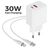 Mobiparts Wall Charger - Double USB / USB-C USB-C 1 mètre Power Delivery 30W 3A - Blanc