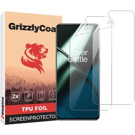 GrizzlyCoat OnePlus 11 Hydrogel TPU Protection d'écran - Compatible Coque + Cadre d'installation (Lot de 2)