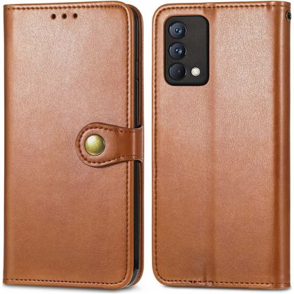 Mobigear Snap Button Realme GT Master Edition Étui Portefeuille - Marron