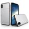 Mobigear Card Coque iPhone XS Coque arrière Rigide Anti-Chocs avec Porte-Cartes - Argent
