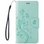 Mobigear Flowers Housse iPhone 8 Etui Porte-Monnaie - Turquoise