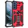Mobigear Armor Stand Samsung Galaxy S21 FE Plastique rigide Coque arrière Antichoc avec béquille - Rouge