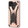 Mobigear Armor Stand Coque Realme C21Y Coque arrière Rigide Anti-Chocs avec Support Amovible - Rose doré