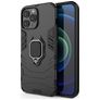 Mobigear Armor Ring Coque iPhone 13 Pro Max Coque arrière Rigide Anti-Chocs avec Anneau-Support - Noir