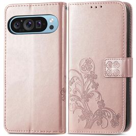 Mobigear Clover Housse Google Pixel 10 Pro Etui Porte-Monnaie - Rose doré