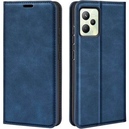 Mobigear Retro Slim Realme C35 Étui Portefeuille - Bleu foncé