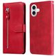 Mobigear Zipper Housse iPhone 17 Etui Porte-Monnaie - Rouge