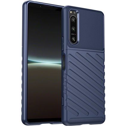 Mobigear Groove Coque Sony Xperia 5 IV Coque arrière en TPU Souple - Bleu