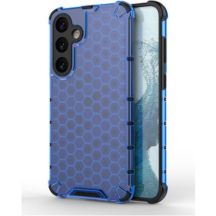 Mobigear Honeycomb Coque Samsung Galaxy S24 Plus Coque arrière Rigide Anti-Chocs - Bleu