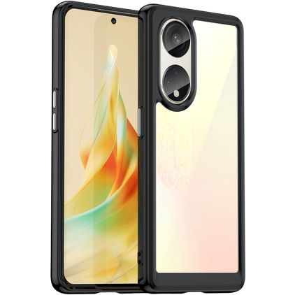 Mobigear Crystal OPPO Reno 8T 5G Plastique rigide Coque arrière - Noir