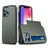 Mobigear Card Coque iPhone 13 Pro Coque arrière Rigide Anti-Chocs avec Porte-Cartes - Vert armée