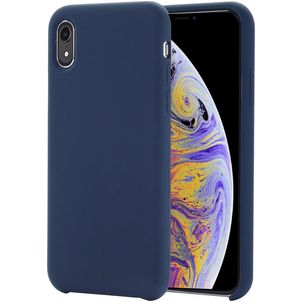 Mobigear Rubber Touch Coque iPhone XR Coque arrière en Silicone - Bleu Marin