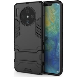 Mobigear Armor Stand Coque Huawei Mate 30 Coque arrière Rigide Anti-Chocs avec Support Amovible - Noir