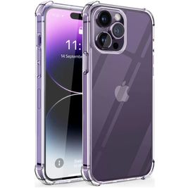 Mobigear Cushion Coque Transparente iPhone 14 Pro Coque arrière en TPU Souple Anti-Chocs - Transparent