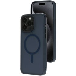 Mobiparts Hardcover Coque iPhone 15 Pro Max MagSafe Coque arrière Rigide - Satin Blue