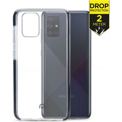 Mobilize Shatterproof Coque Samsung Galaxy A71 Coque arrière Rigide Anti-Chocs - Transparent / Noir