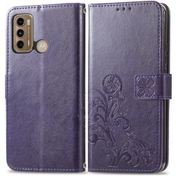 Mobigear Clover Motorola Moto G60 Étui Portefeuille - Violet