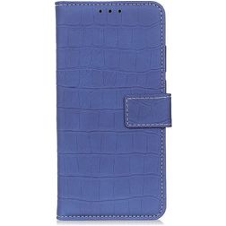 Mobigear Croco Housse Samsung Galaxy A52s 5G Etui Porte-Monnaie - Bleu