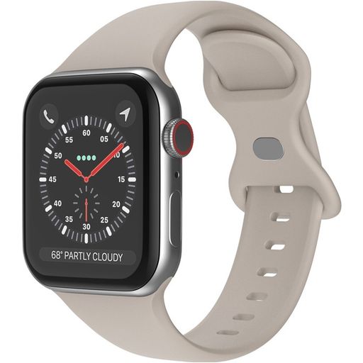 Mobigear Sport Dual Bracelet Silicone Apple Watch Fermeture à clou et passant - 49/46/45/44 mm - Taupe